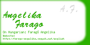 angelika farago business card