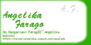 angelika farago business card